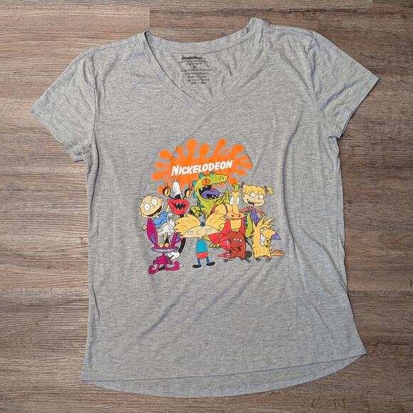 Nickelodeon Retro Characters Cartoons Rugrats Arnold Cow Chicken Juniors Size XL - Picture 1 of 4